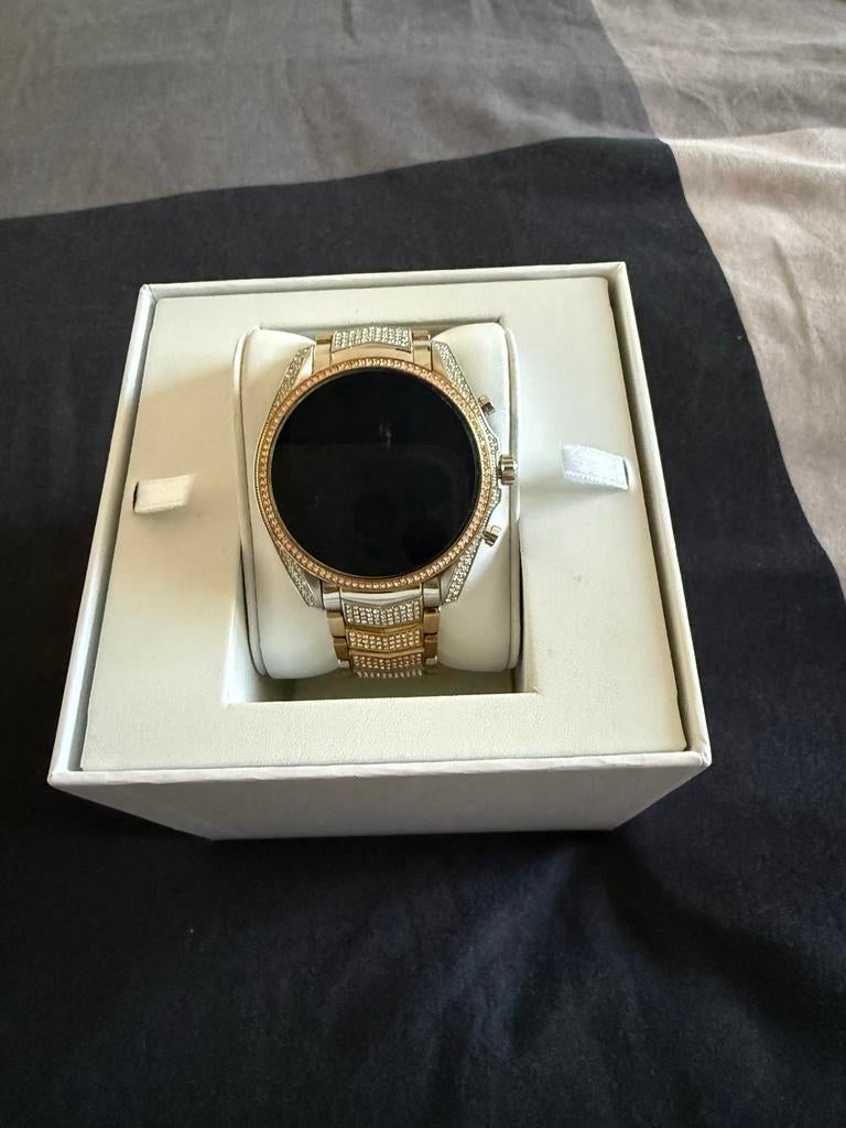 Michael Kors Smartwatch Goud/Zilver met Strass, Ophalen of Verzenden, Zo goed als nieuw, Stappen, Android
