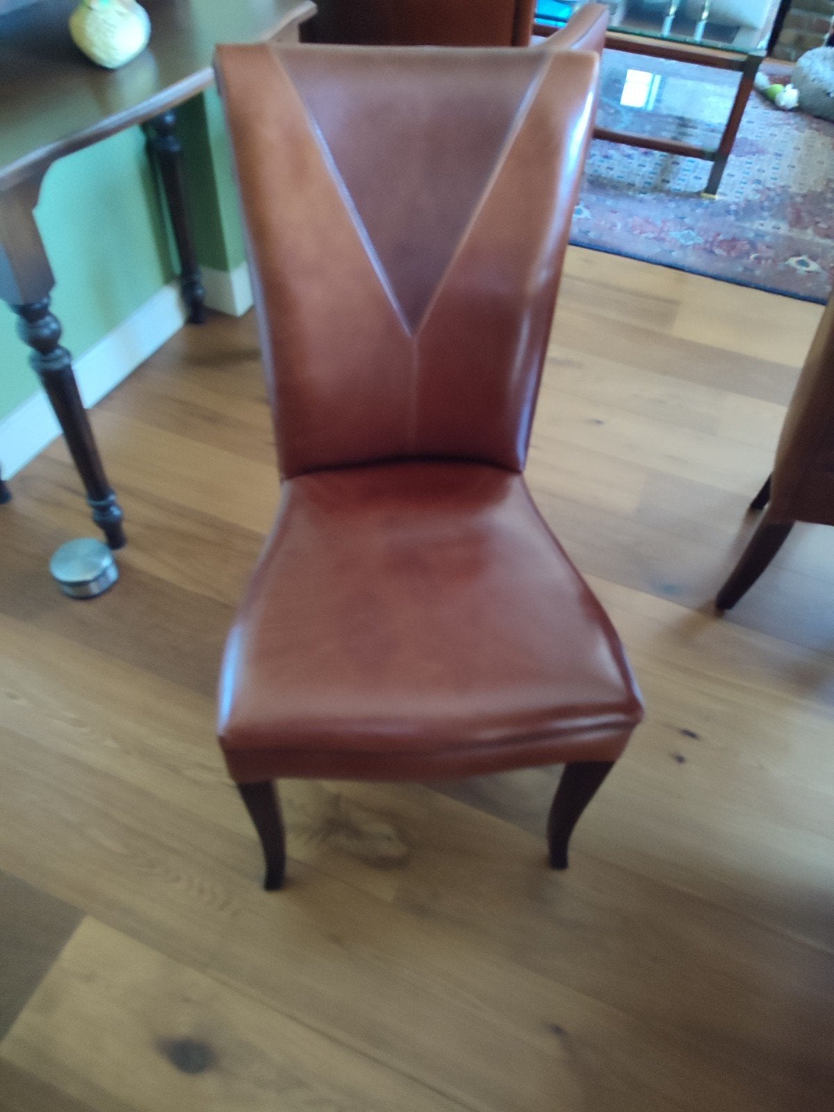MUlleman Leren eetkamerstoelen- set van 4 model luna, Ophalen, Gebruikt, Bruin, Klassiek