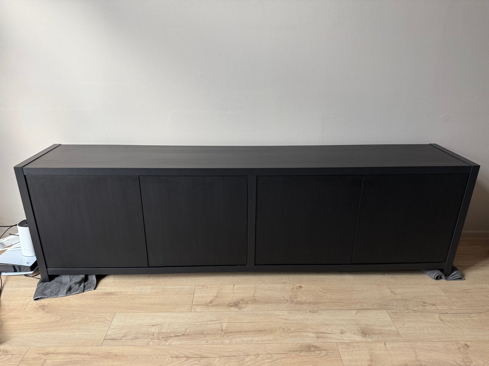 Dressoir / TV-meubel Monza – 220 cm – zwart – Bommel Wonen, Ophalen, Zo goed als nieuw, 25 tot 50 cm, 200 cm of meer