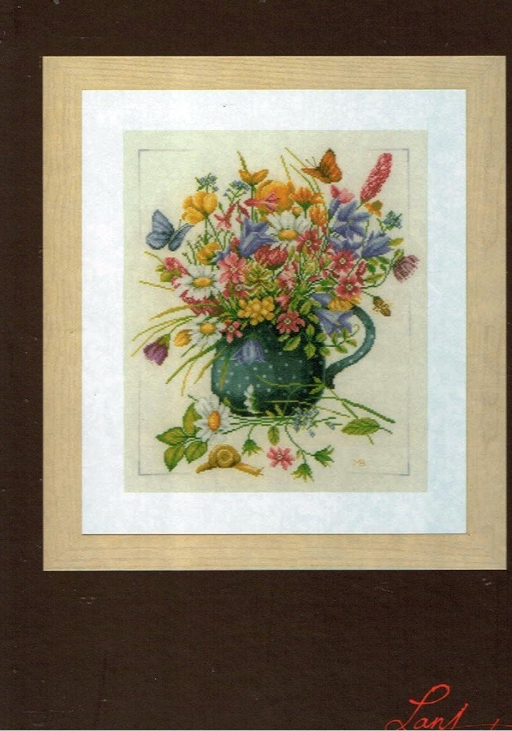 Cado marjolein bastin borduurpakket MEADOW FLOWERS IN VASE, Hobby en Vrije tijd, Ophalen of Verzenden, Nieuw, Borduurpakket