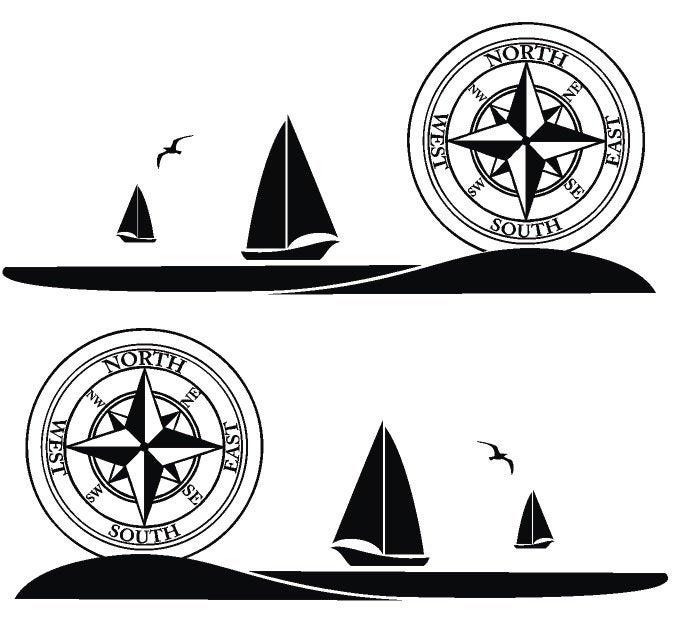 camper caravan bus sticker set van 2 windroos, The River House, Info@theriverhouse.nl, Nieuw, Ophalen of Verzenden
