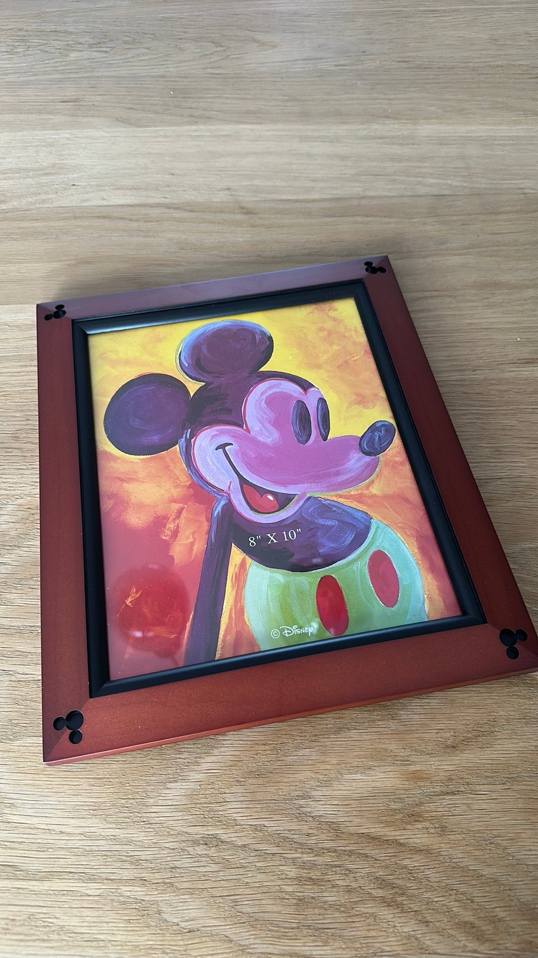 Originele Disney Mickey Mouse Fotolijst 8x10 inch–Hout Frame, Ophalen of Verzenden, Mickey Mouse