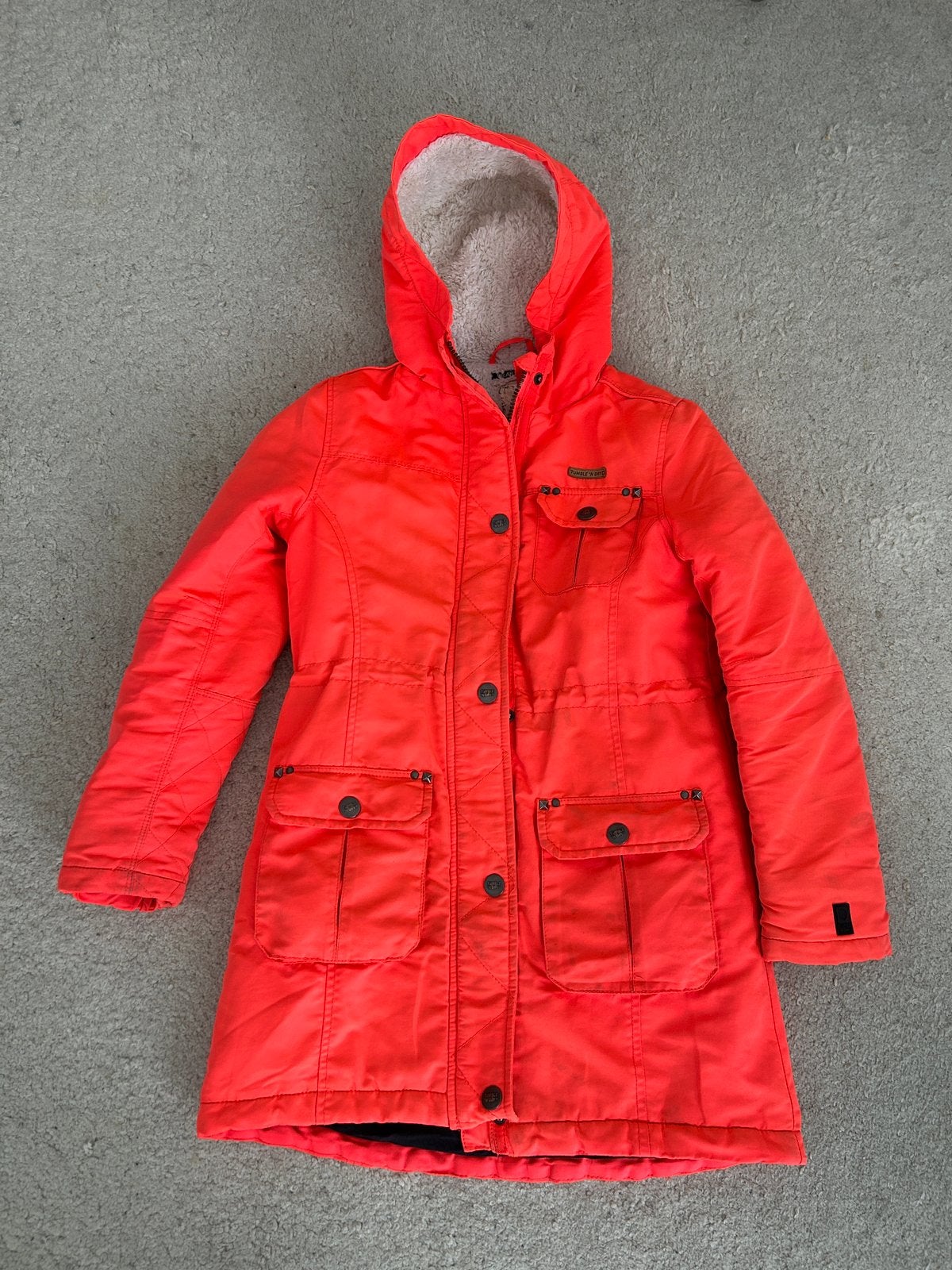 Lekkere fel gekleurde parka van Tumble ‘n dry, Kinderen en Baby's, Ophalen of Verzenden, Gebruikt, Meisje, Jas