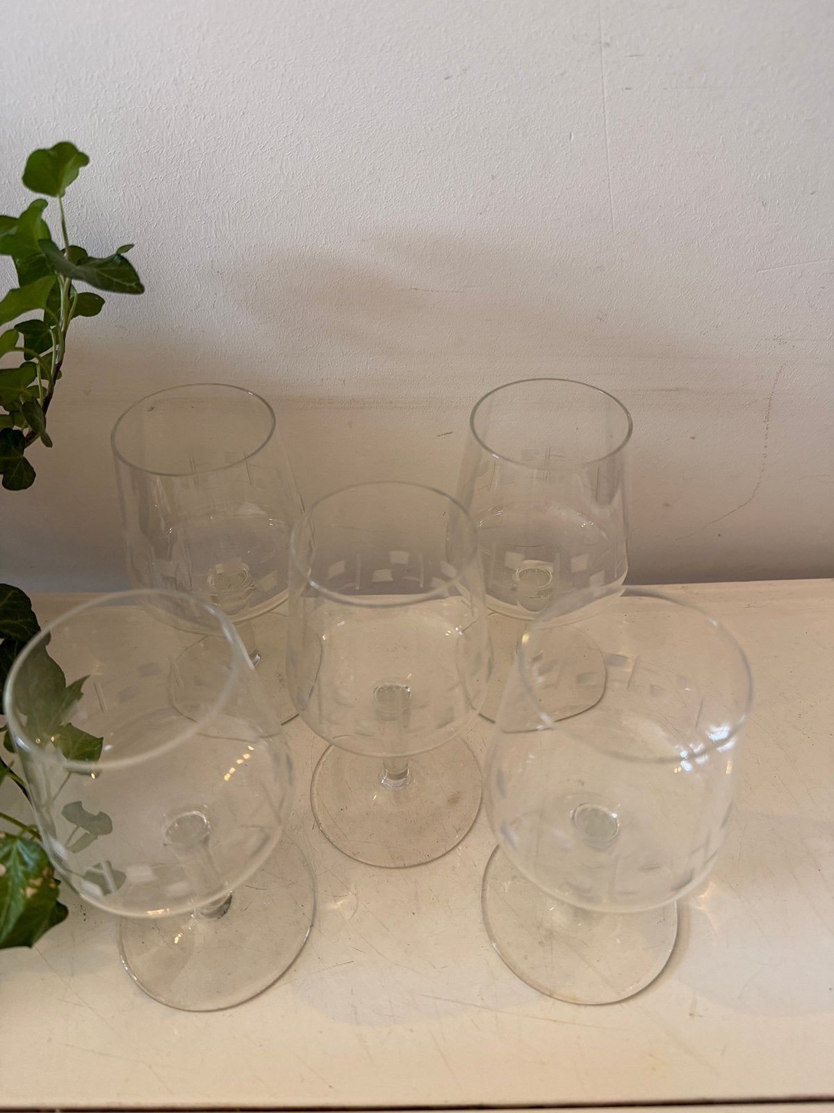 Set van 5 kristallen glaasjes jaren 50/60, Ophalen of Verzenden