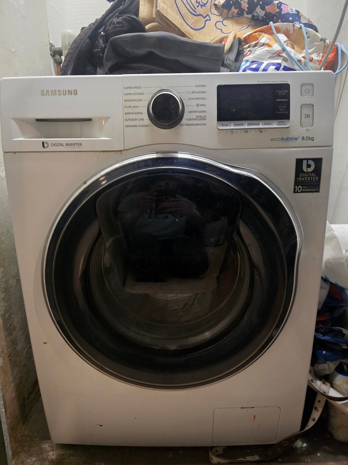 Samsung Eco Bubble Wasmachine 8 kg - Goede Staat, Witgoed en Apparatuur, 6 tot 8 kg, Ophalen, 1200 tot 1600 toeren, 85 tot 90 cm