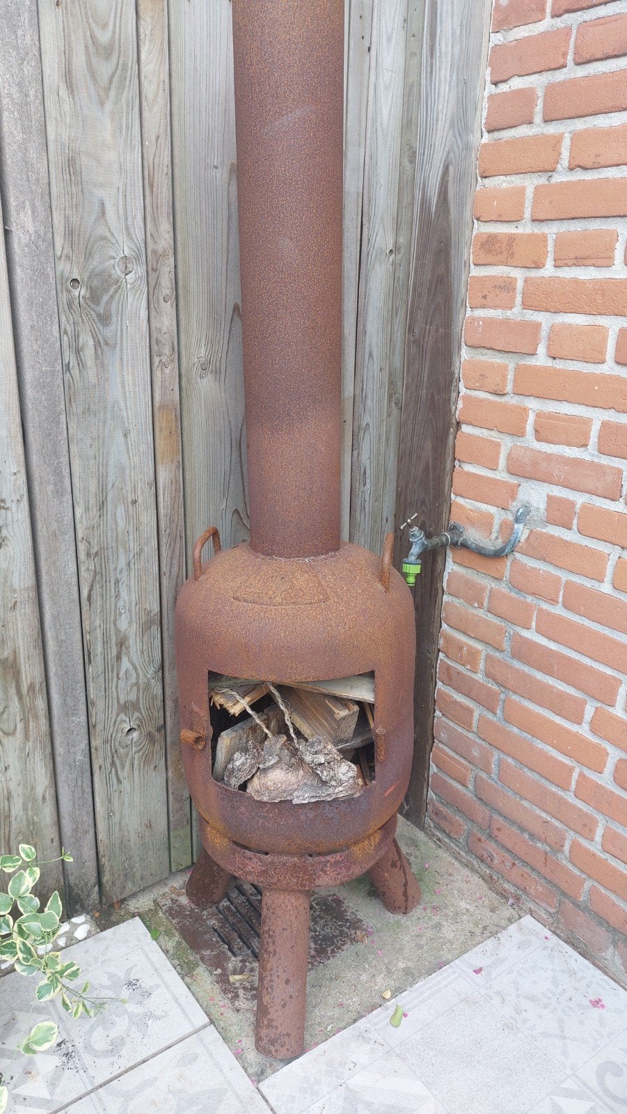 buiten kachel, Ophalen