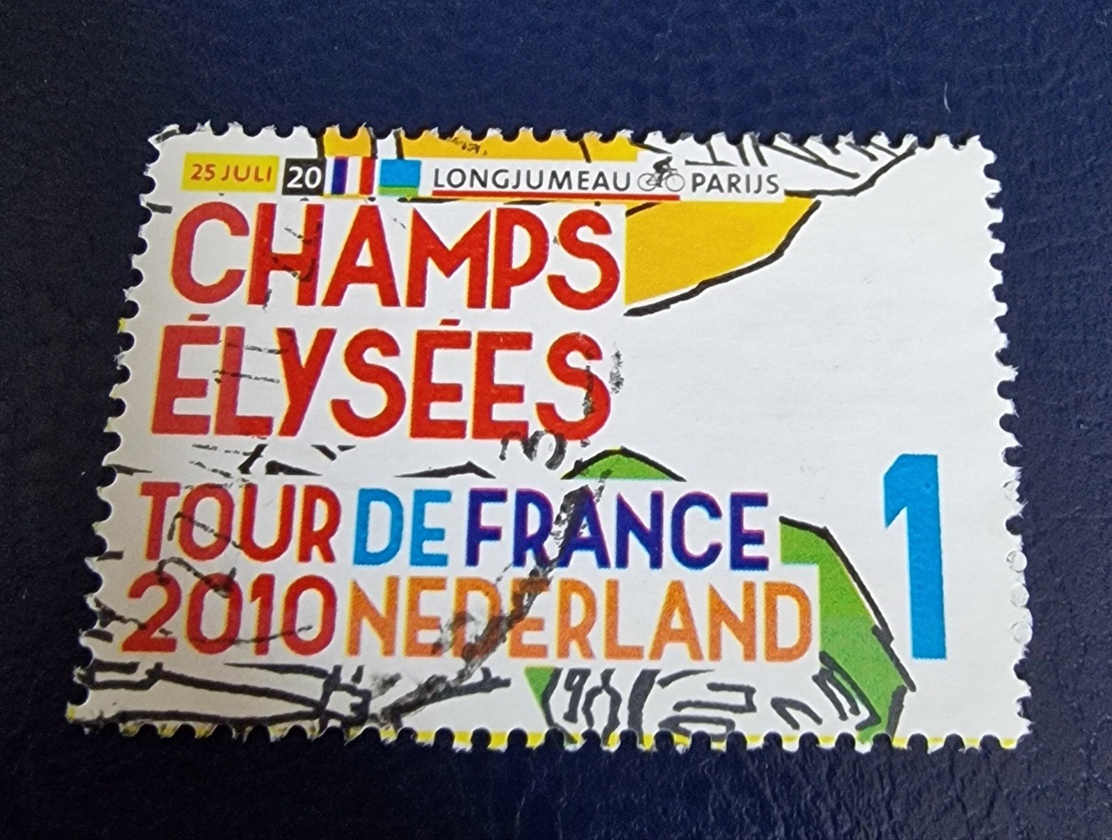 kv704 nvph 2728 Tour de France 2010 Nederland postzegel, Postzegels en Munten, Ophalen of Verzenden, Na 1940, Gestempeld