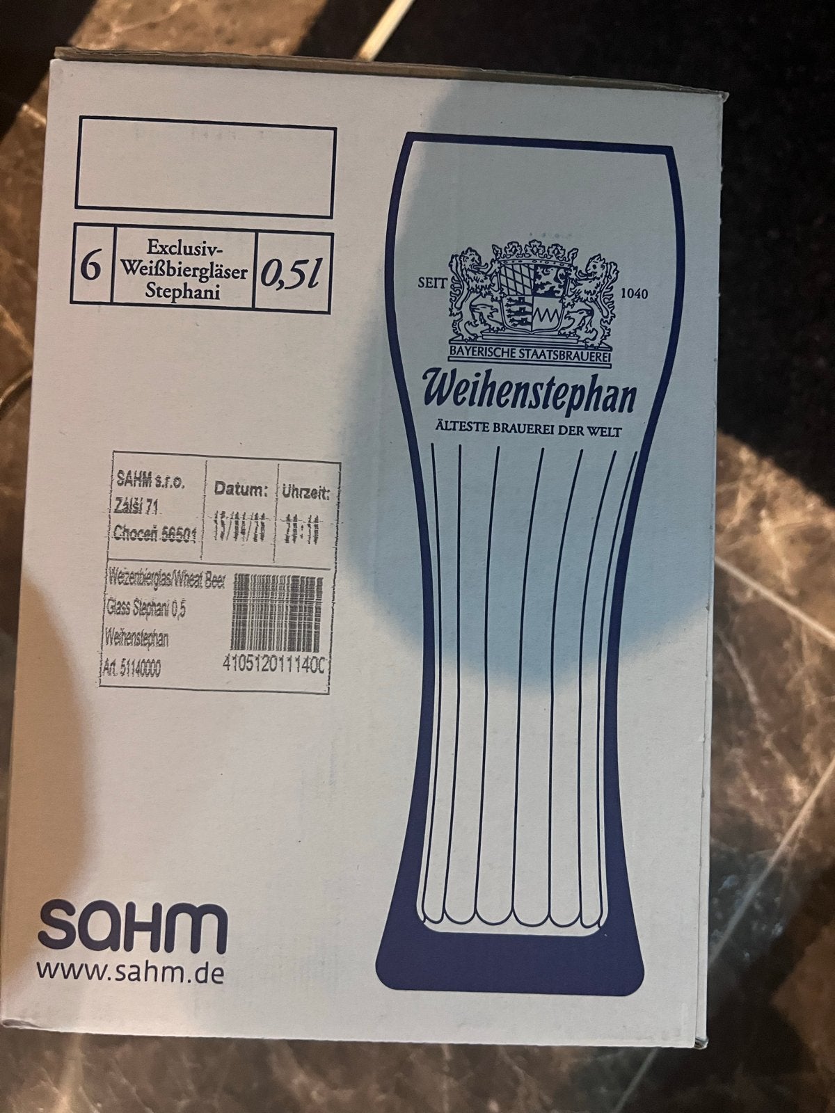 Set van 6 Weihenstephan Weizenbierglazen 0,5L, Ophalen, Nieuw, Meerkleurig, Overige merken