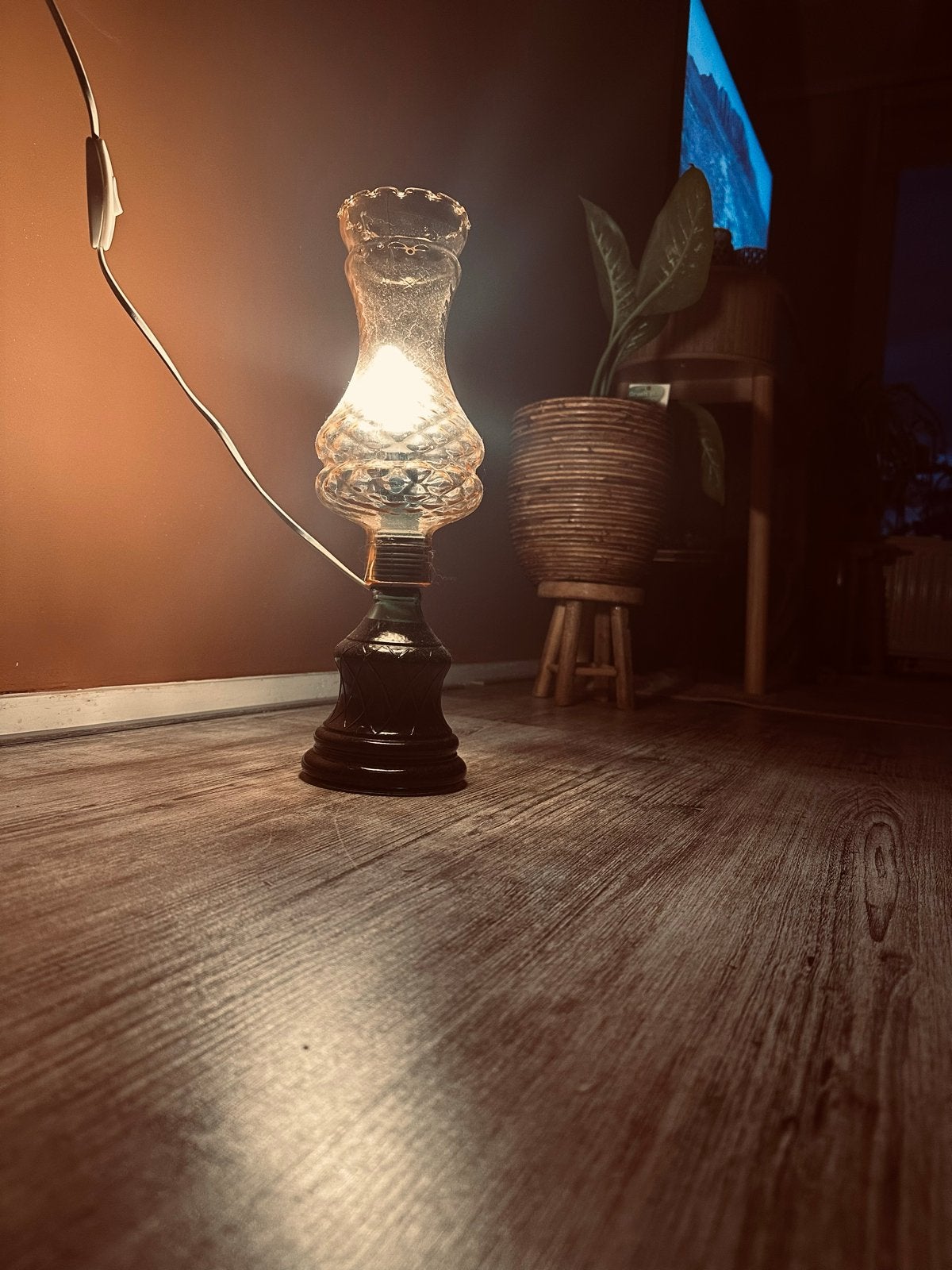 Vintage olie lamp, Antiek en Kunst, Ophalen of Verzenden