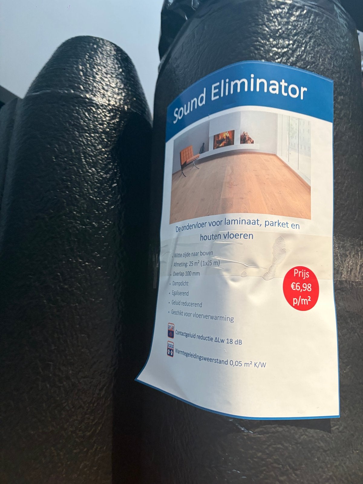 Nieuwe Sound Eliminator ondervloer 50m² voor laminaat/parket, Overige typen, Nieuw, Ophalen of Verzenden, 10 m² of meer