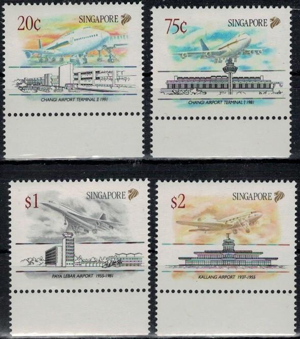 W427 Singapore 629/32 postfris Vliegtuigen, Verzenden, Postfris, Vliegtuigen
