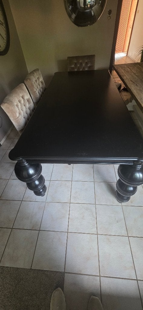 Hotel Chic, Eettafel 220x100 op bolpoten, Ophalen, Gebruikt, Hotel chique, hotel chic, 200 cm of meer