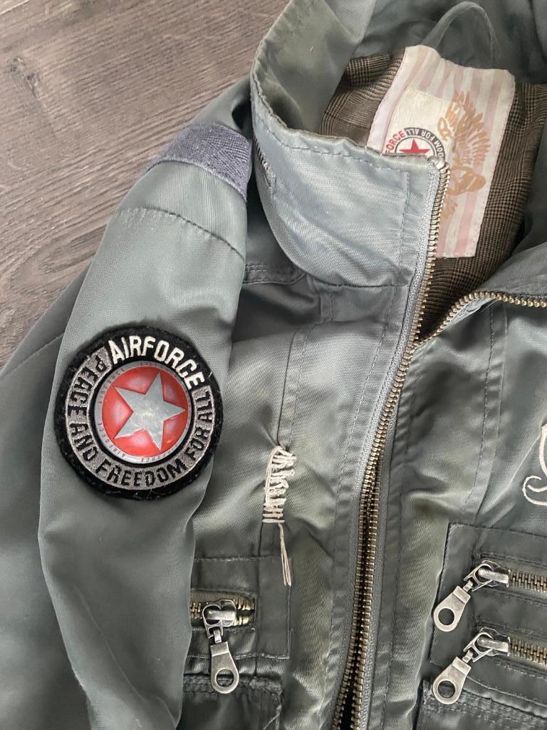 Stoere Airforce kinderjas / bomberjack – maat128/134, Ophalen of Verzenden, Gebruikt, Maat 128