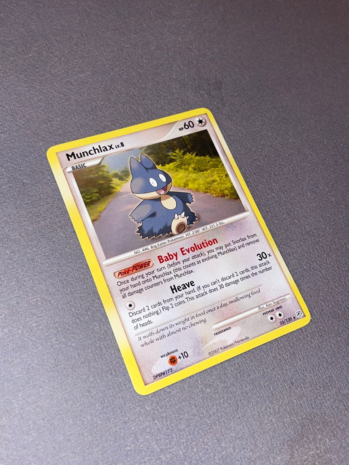 Pokemon - Munchlax lv.8 33/130, Hobby en Vrije tijd, Verzamelkaartspellen | Pokémon, Ophalen of Verzenden, Zo goed als nieuw, Losse kaart