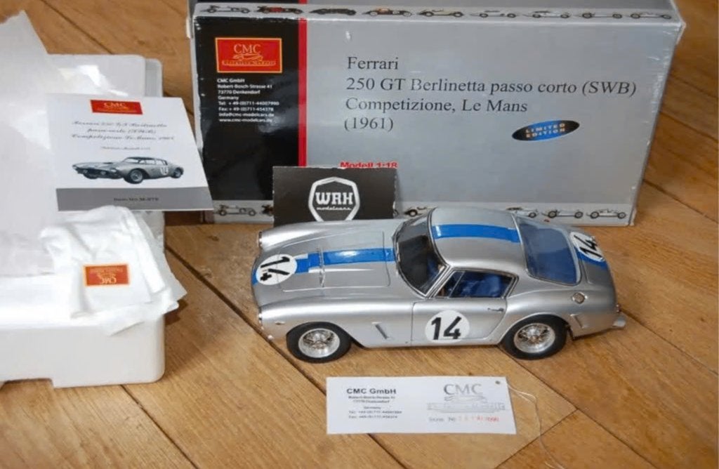 1:18 FERRARI 250 GT SWB LEMANS #14 CMC M-079 in doos WRH, Hobby en Vrije tijd, Modelauto's | 1:18, Verzenden, Zo goed als nieuw