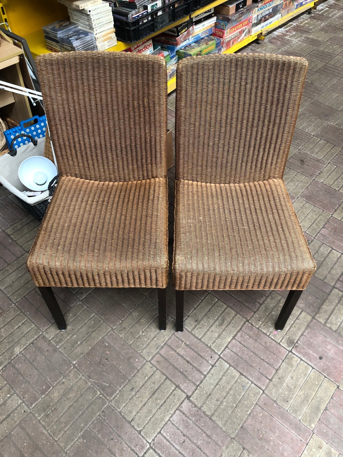 6 rieten stoelen van het merk Loom, Gebruikt, Bruin, Riet of Rotan, Ophalen of Verzenden