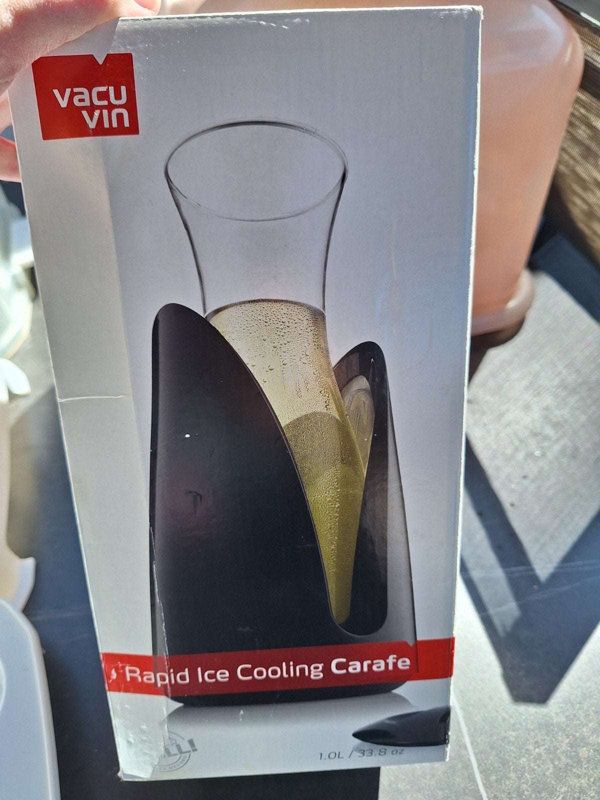 Vacu Vin Rapid Ice Cooling Carafe 1.0L, Ophalen, Flessenkoeler, Glas, Nieuw