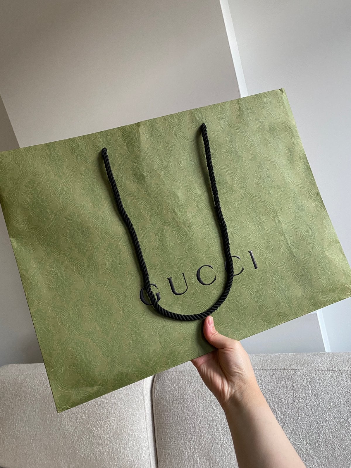 Original papieren gucci tasje groot, Ophalen of Verzenden, Zo goed als nieuw