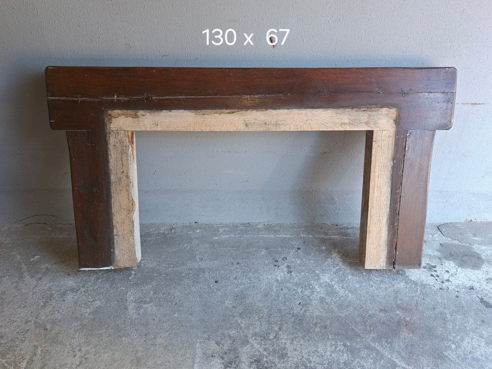 Gratis: Massieve eikenhouten schouw 130x67 cm, Huis en Inrichting, Ophalen, Gebruikt, Hout