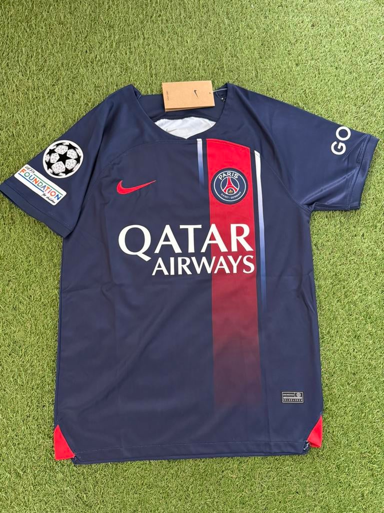 PSG thuis shirt | Sergio Ramos #4 | 2023/2024 + UCL Badges, Maat S, Ophalen of Verzenden, Zo goed als nieuw, Shirt