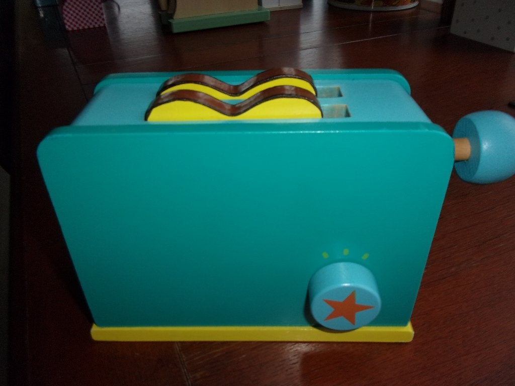Houten BROODROOSTER met 2 Boterhammen, als nieuw, Ophalen of Verzenden, Zo goed als nieuw, Overige typen