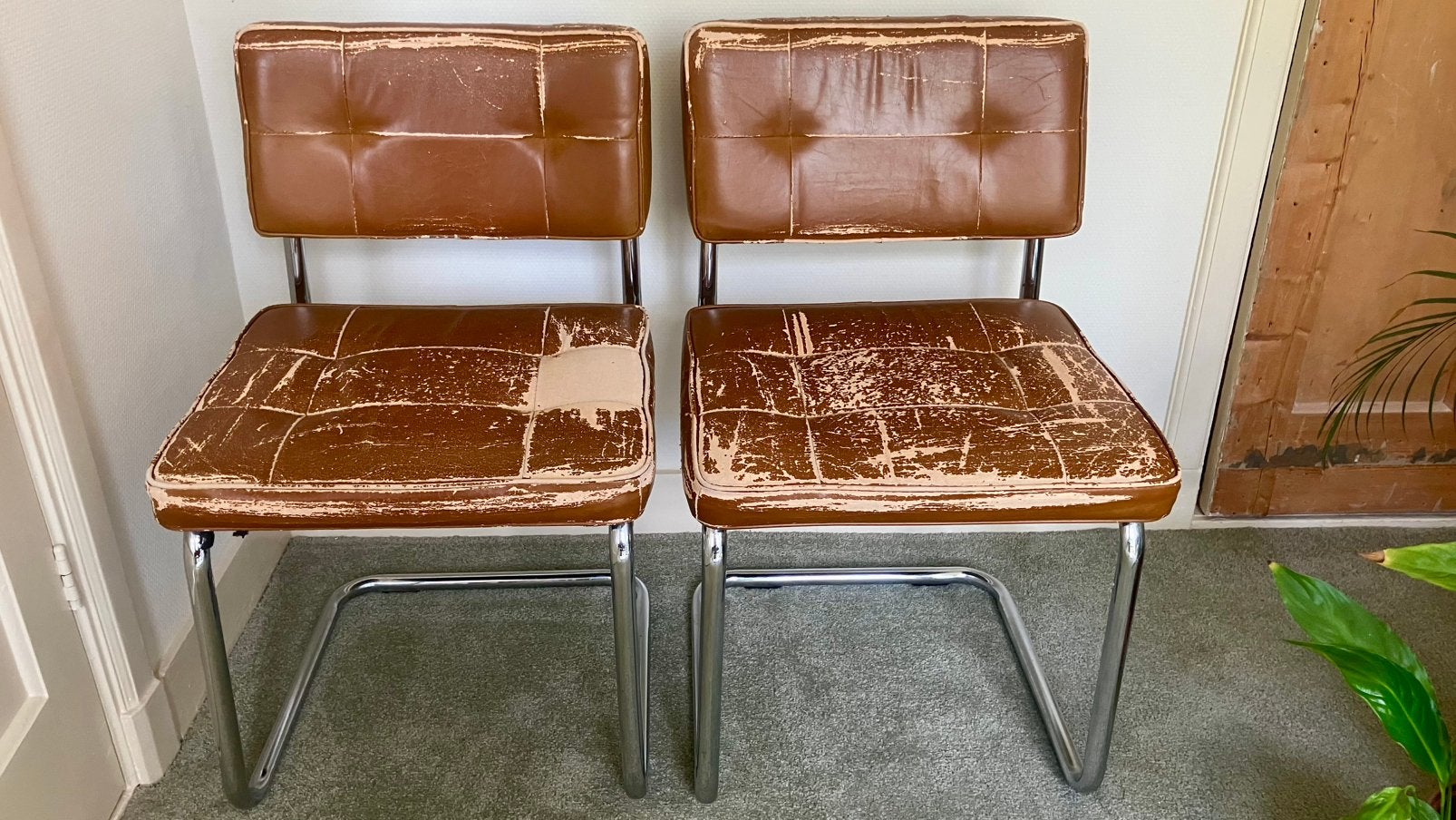 Buisframestoelen Woood Ruby, Huis en Inrichting, Ophalen, Overige materialen, Gebruikt, Bruin