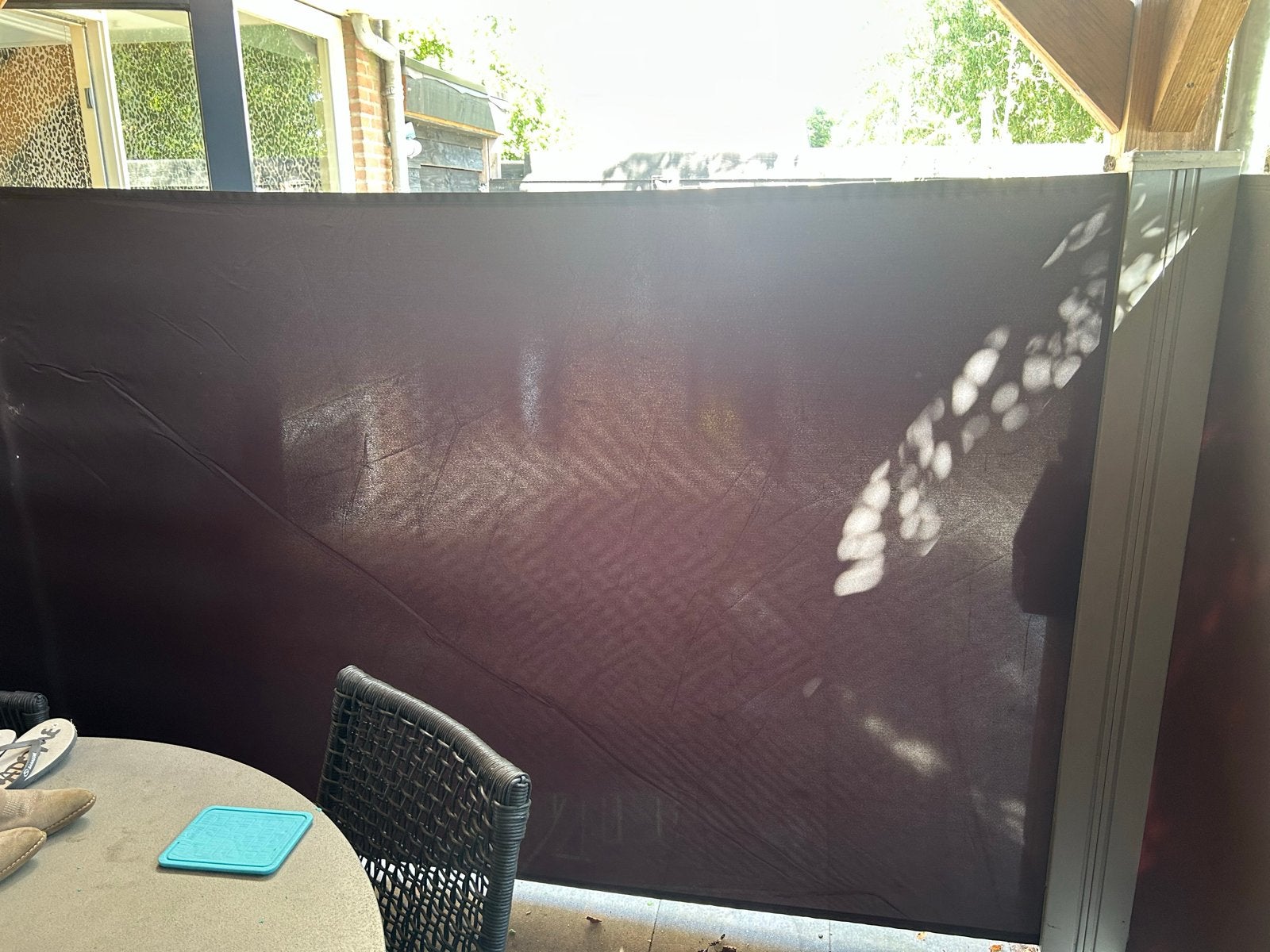 Zijscherm/Windscherm 3x3 - Gebruikt maar prima, Tuin en Terras, Zonneschermen, Ophalen, Gebruikt, Overige typen, 250 cm tot 450 cm