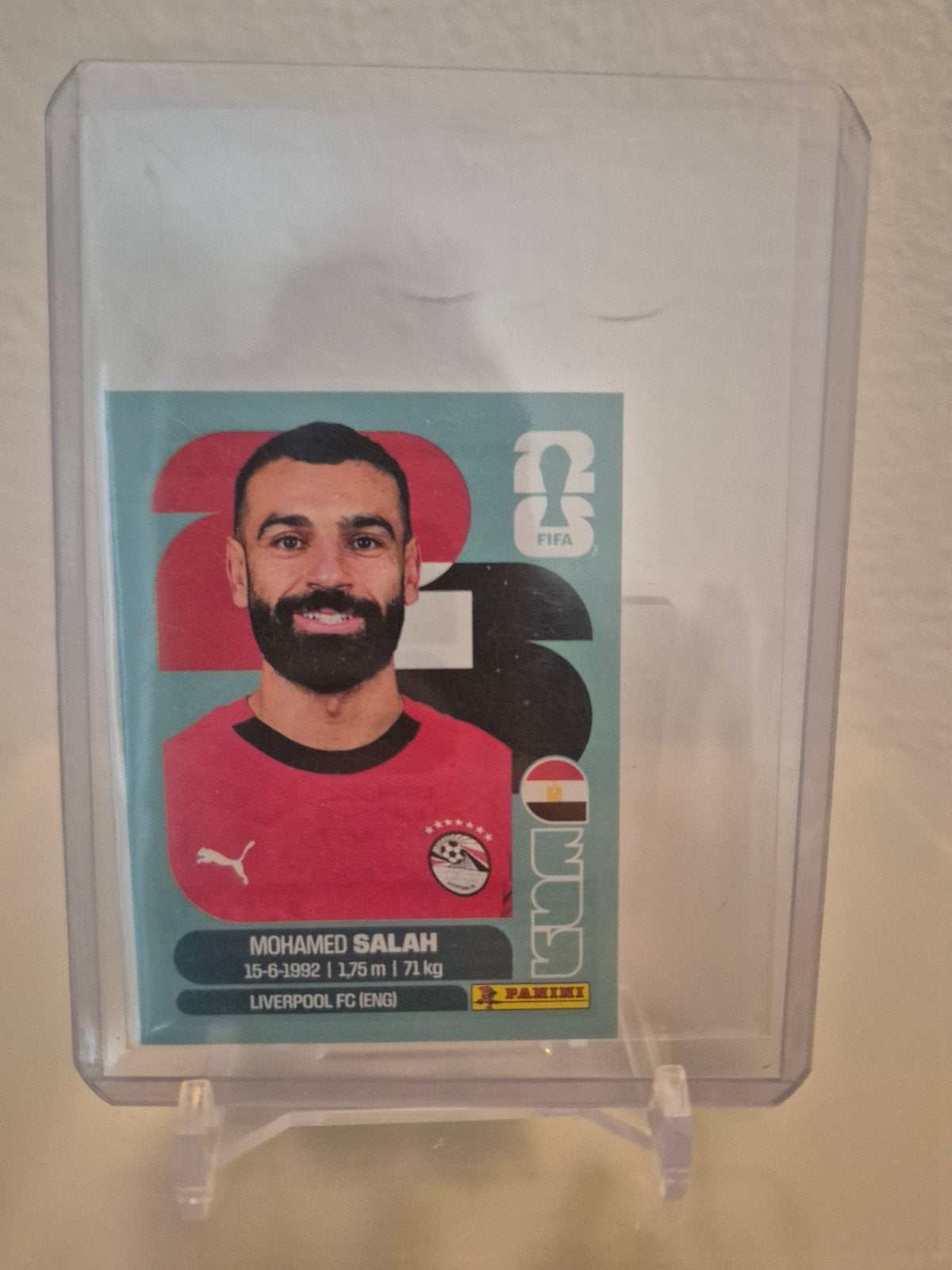 Mohamed Salah Panini FIFA World Cup 2026 Plaatje EGV 17, Ophalen of Verzenden, Zo goed als nieuw, Sticker