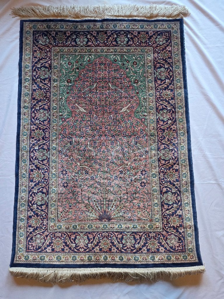 Kayseri zijde op zijde tapijt (turkije), 200 cm of meer, Zo goed als nieuw, Rechthoekig, 50 tot 100 cm
