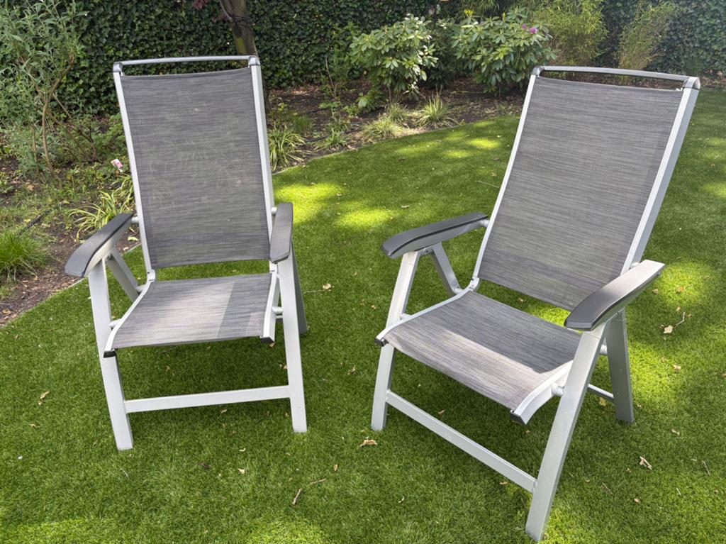 2 Kettler Tuinstoelen Verstelbaar & Inklapbaar, Ophalen, Zo goed als nieuw, Aluminium, Inklapbaar