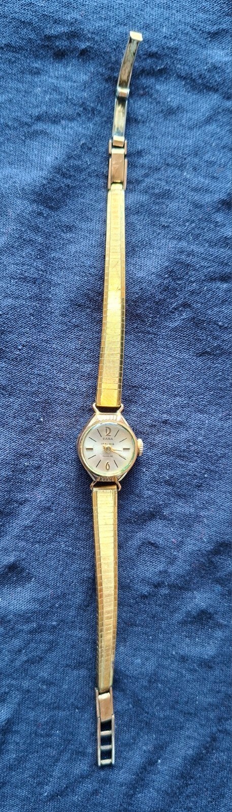 Vintage Verguld Dames Polshorloge, merk CARA jaren '60, Sieraden, Tassen en Uiterlijk, Horloges | Dames, Overige merken, Gebruikt