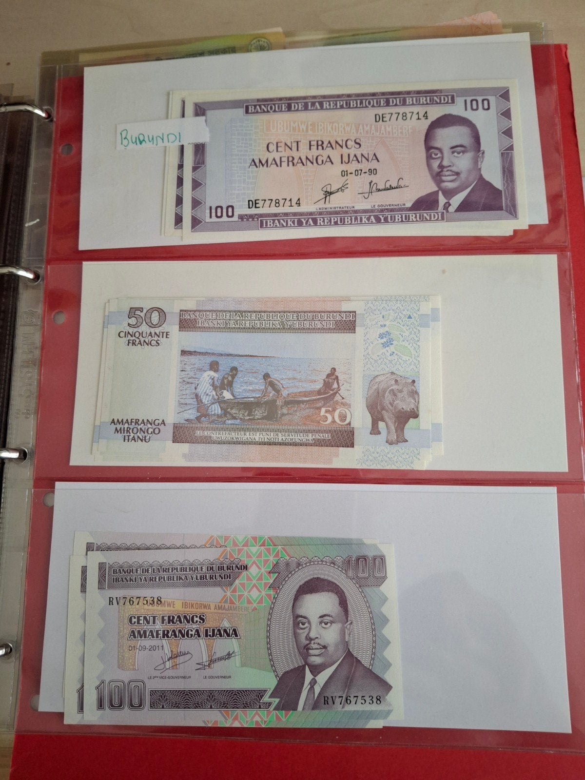 10 biljetten uit Burundi - Diverse coupures, Postzegels en Munten, Ophalen of Verzenden, Setje
