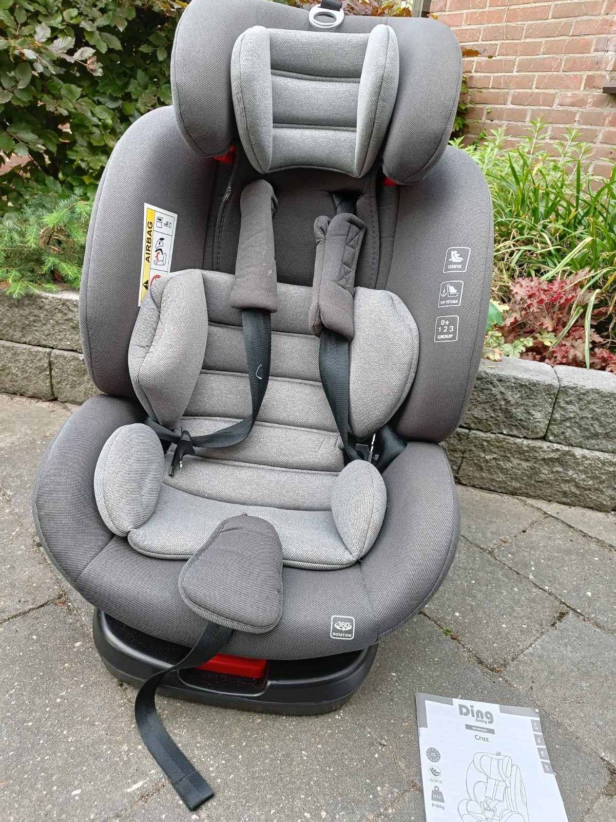 autostoel Ding + autospiegel, Kinderen en Baby's, Autostoeltjes, Ophalen, Zo goed als nieuw, Slaapstand, Autogordel of Isofix