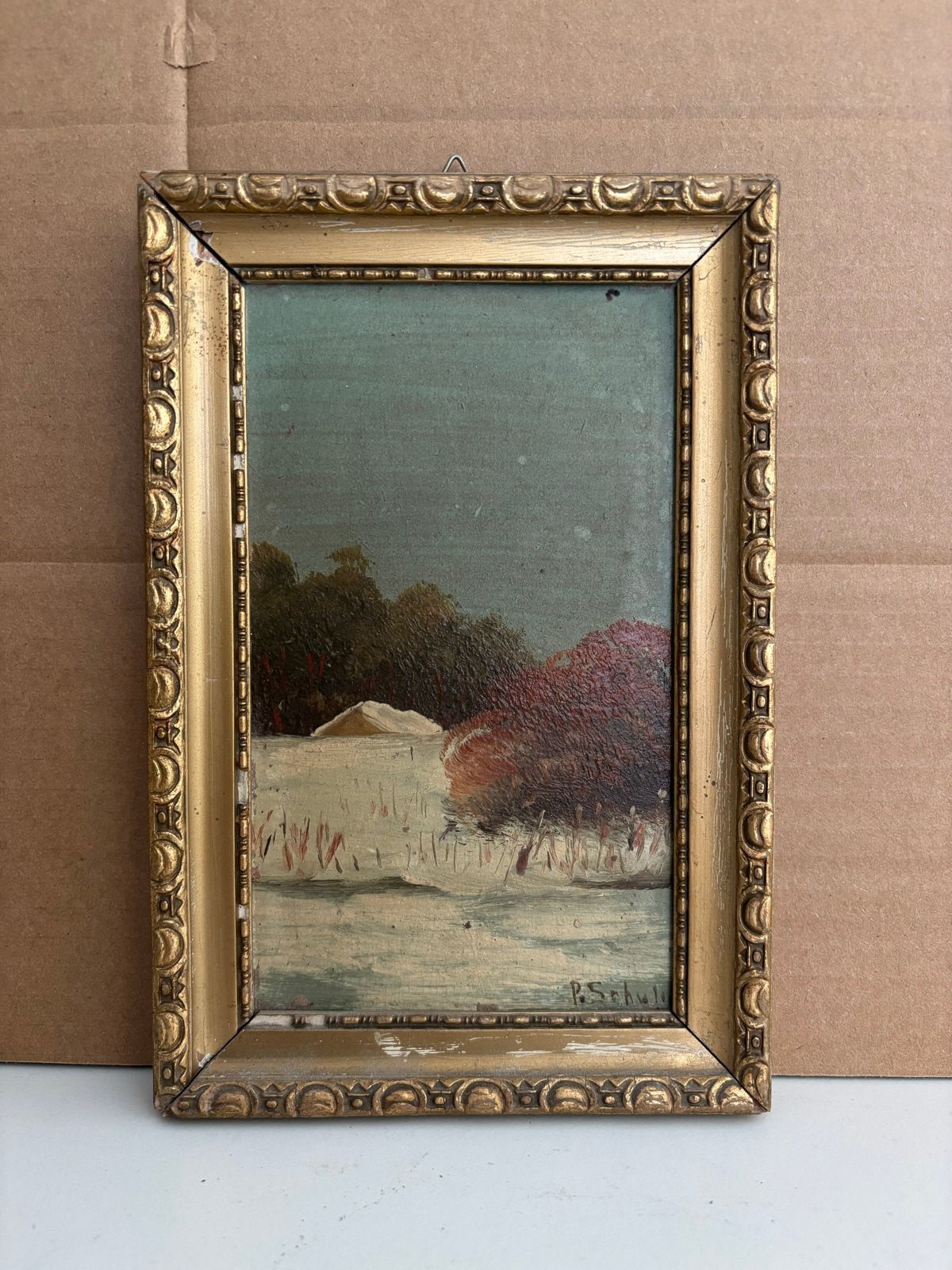 Oud Hollands Landschap Schilderij - Gesigneerd P. Schulz, Antiek en Kunst, Kunst | Schilderijen | Klassiek, Paneel, Oud hollands