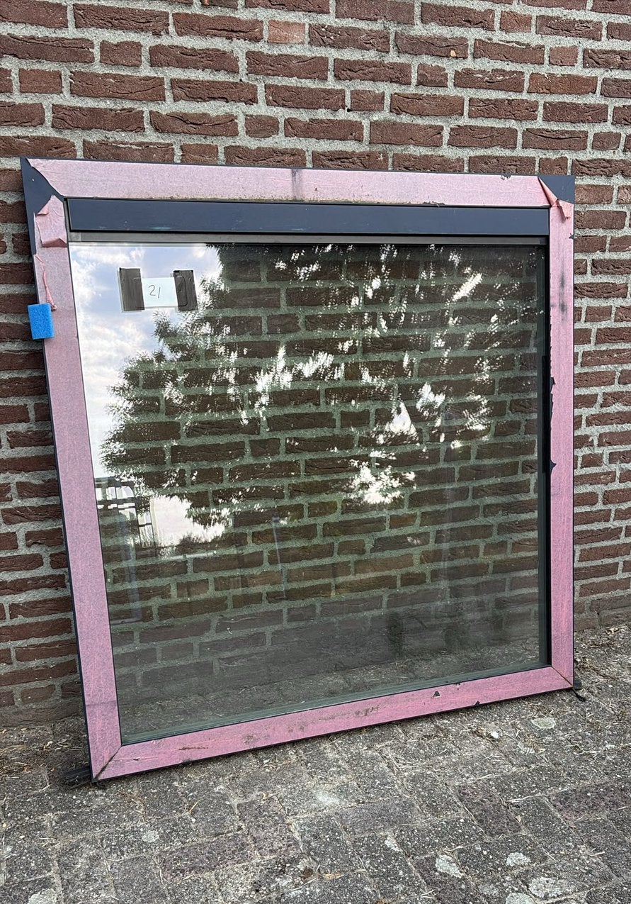 (21) Nieuw aluminium vast raamkozijn incl glas- dauerluftung, Raamkozijn, Inclusief glas, 75 tot 150 cm, Ophalen