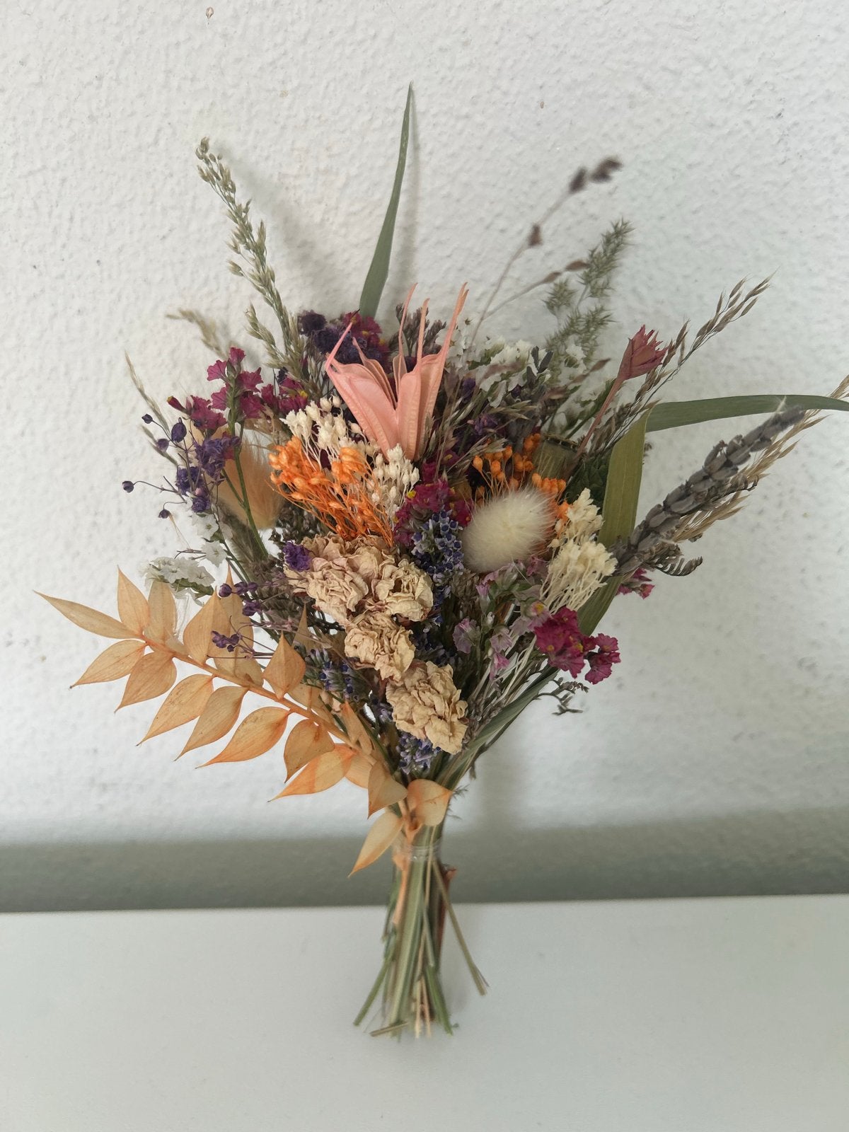 Prachtige Corsage met Droogbloemen - Handgemaakt Boeket, Ophalen of Verzenden, Nieuw