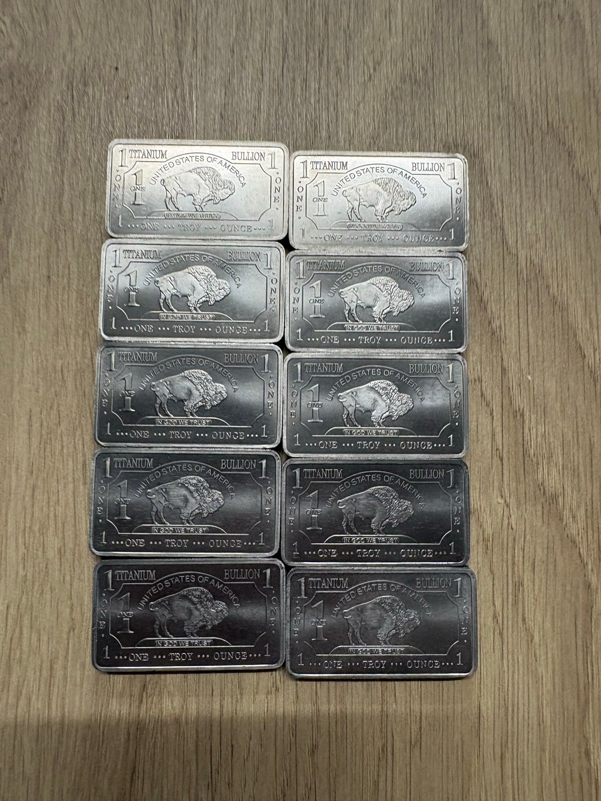 10x Titanium Bullion Baar - 1 Troy Ounce - United States of, Ophalen of Verzenden