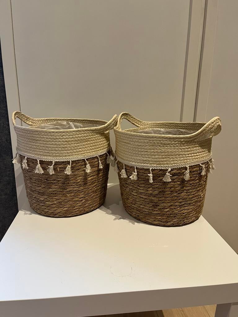 2 Ibiza manden, nieuw met kaartje, Ophalen of Verzenden, Nieuw, Rond, Riet