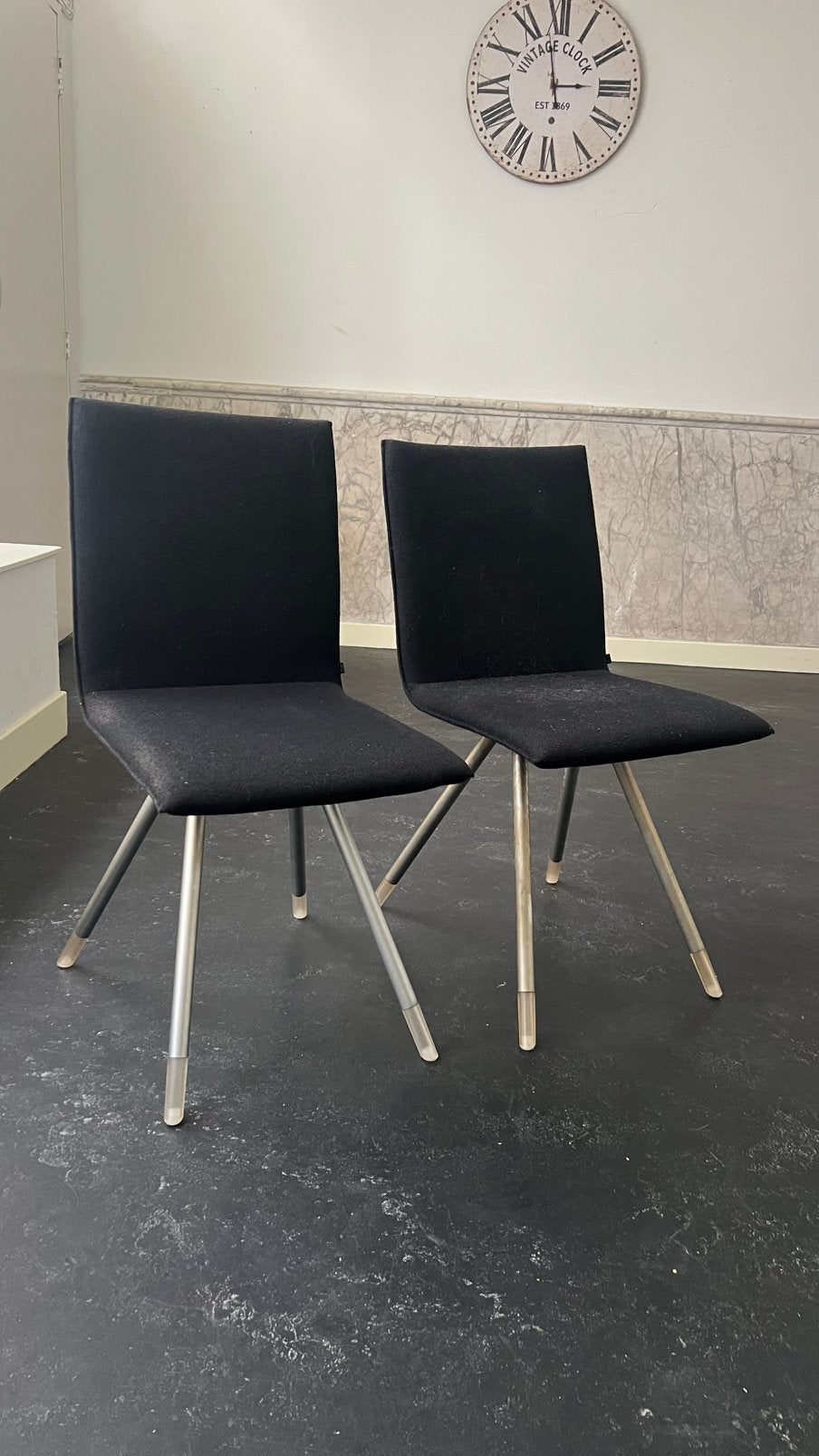 3 arco stoelen, Ophalen of Verzenden, Gebruikt, Zwart, Drie