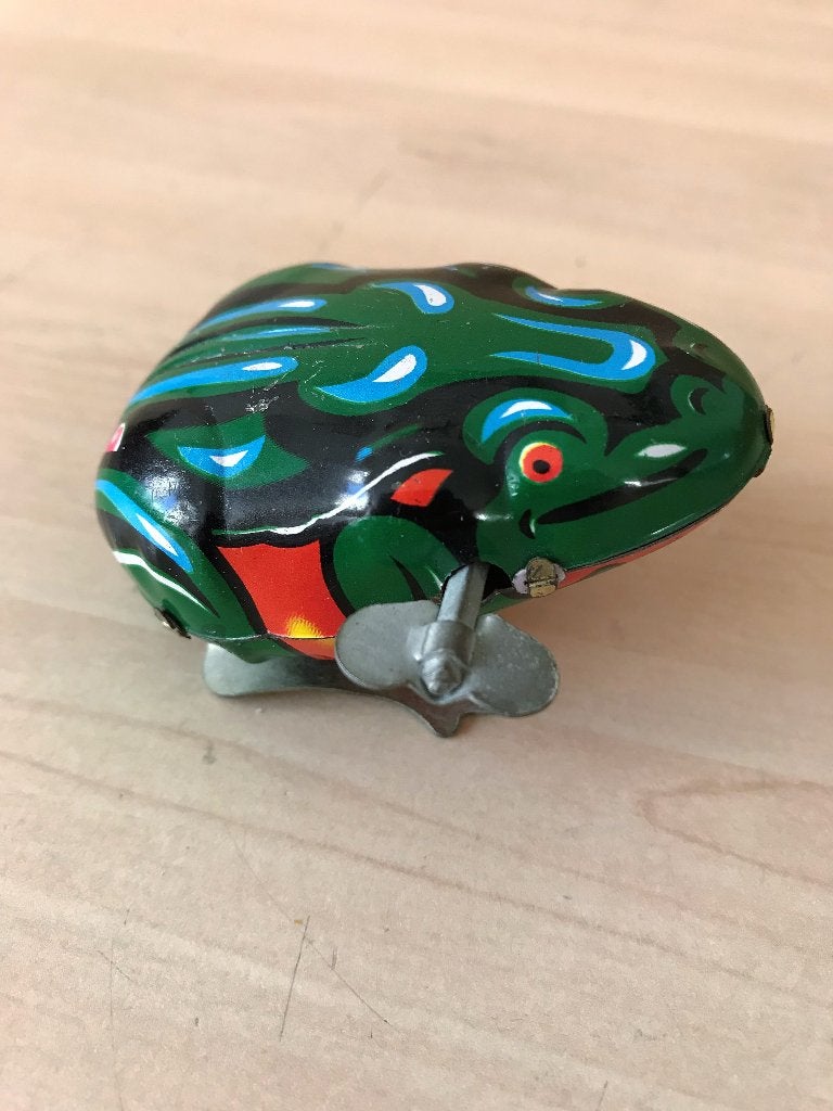 Vintage Wind Up Kikker 7 cm 1970, Ophalen of Verzenden, Gebruikt