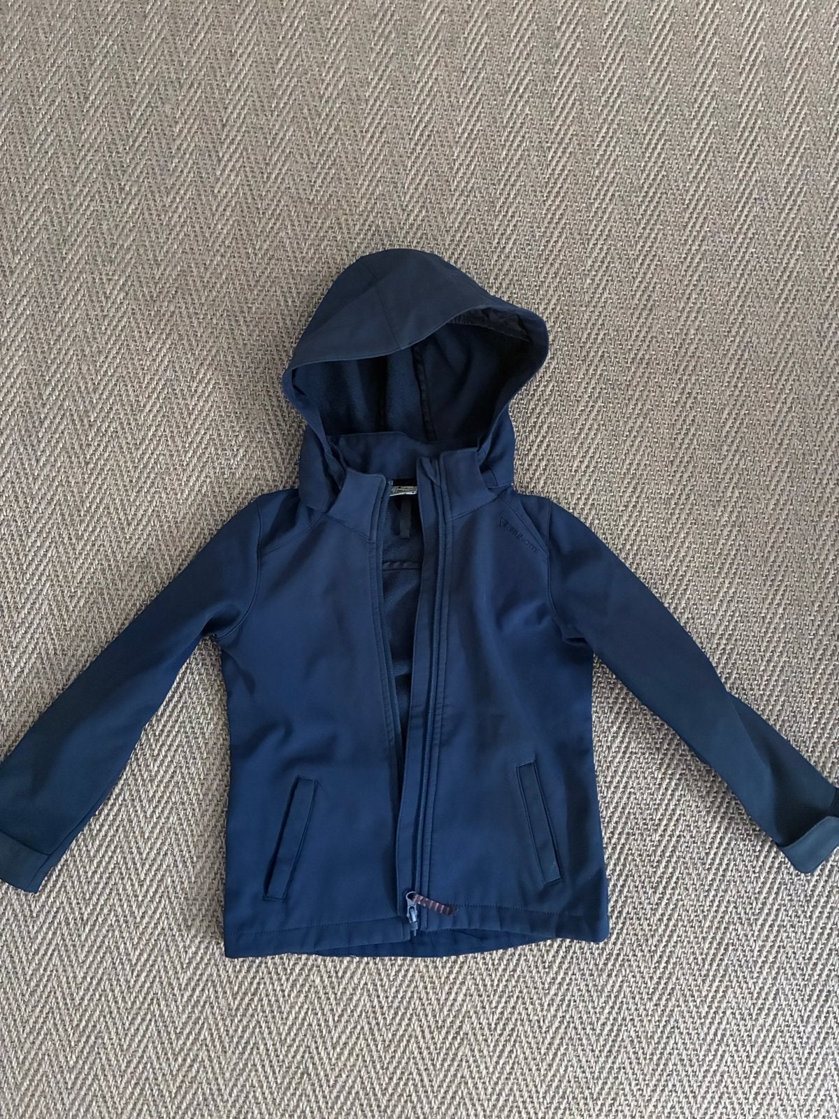Brunotti jasje met capuchon mt 116 - Blauw, Kinderen en Baby's, Ophalen of Verzenden, Gebruikt, Jongen of Meisje