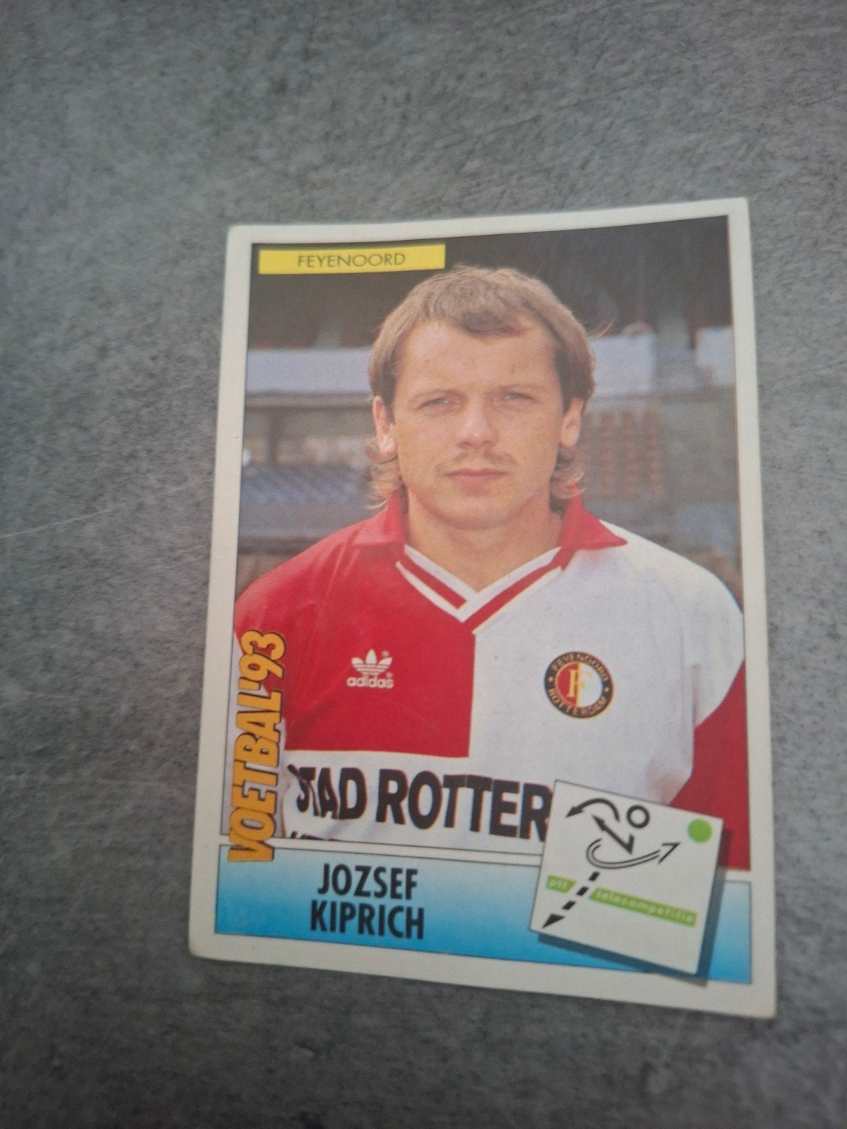 Panini sticker Voetbal 93. Jozsef Kiprich Feyenoord., Ophalen of Verzenden, Gebruikt, Sticker