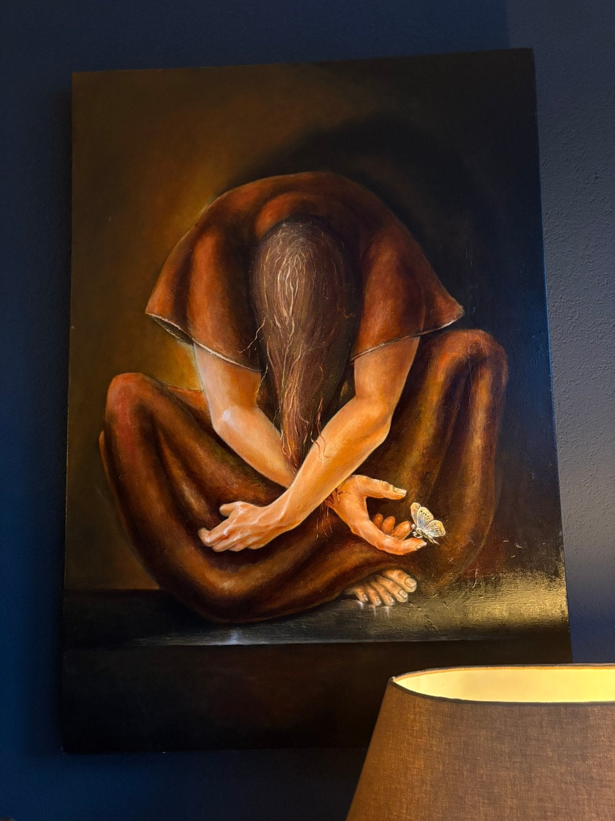 olieverf Schilderij kunst spiritueel vlinder  design, Ophalen