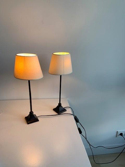 Set van 2 sfeervolle tafellampen landelijk / hotel chic, Ophalen, Gebruikt, Klassiek, Glas