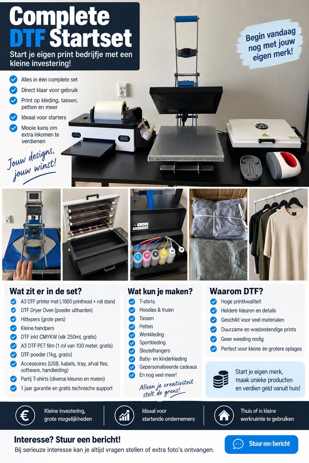 Complete DTF startset te koop, Ophalen, Zo goed als nieuw