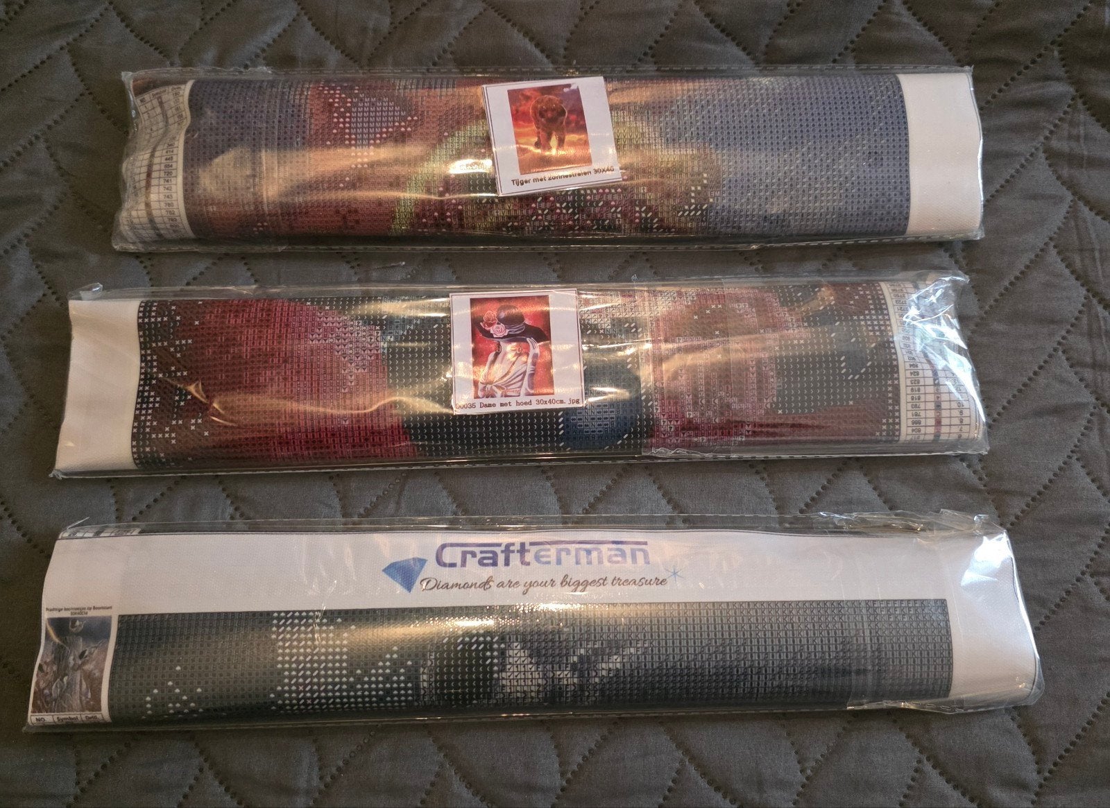 3x Nieuwe Diamond Painting Kits - Diverse Afbeeldingen, Nieuw, Meerkleurig, Ophalen of Verzenden, Kunststof