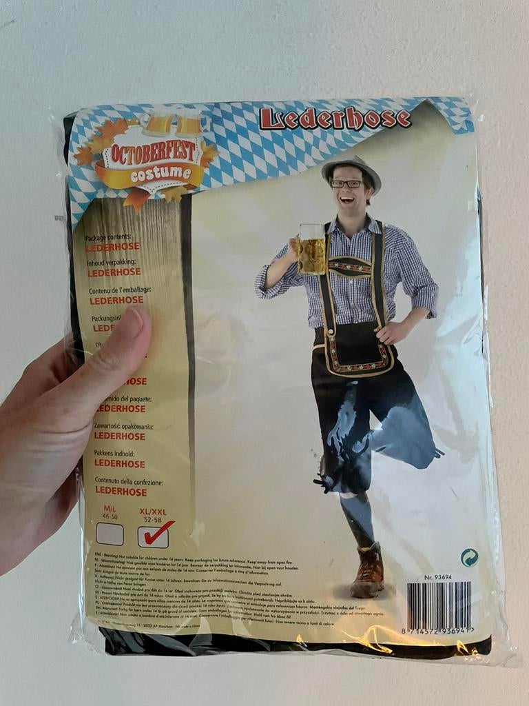 Lederhosen oktoberfest outfit pakje carnaval of oktoberfeest, Ophalen of Verzenden, Nieuw