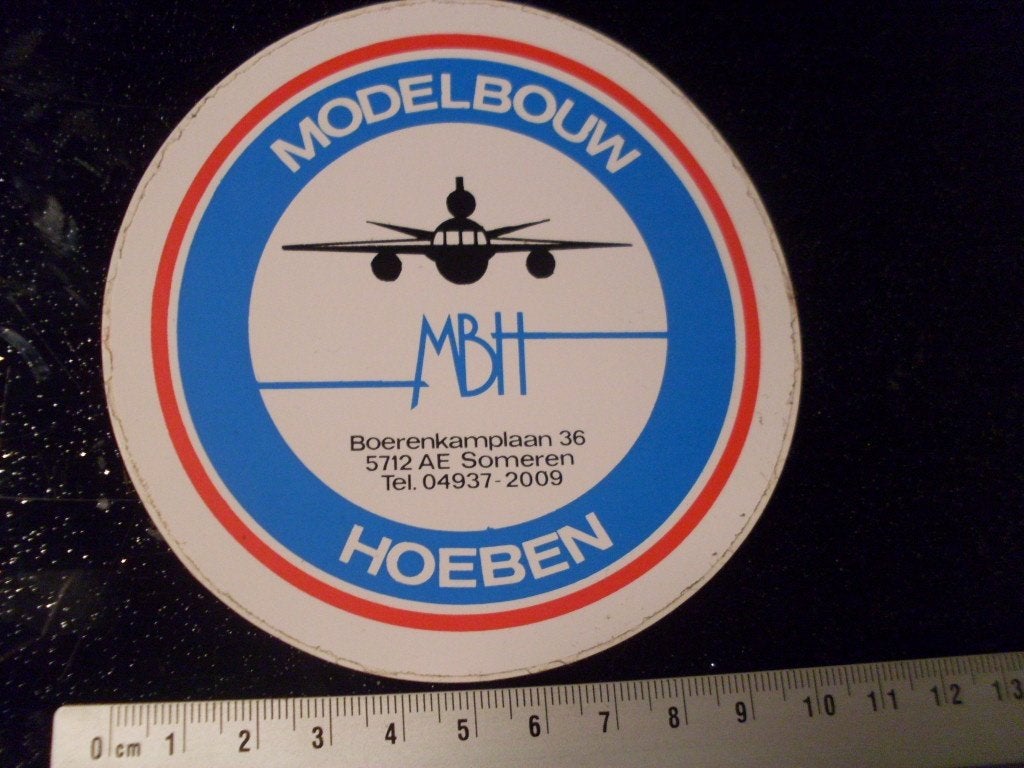 sticker modelbouw Hoeben MBH someren logo, Verzamelen, Verzenden, Zo goed als nieuw, Bedrijf of Vereniging