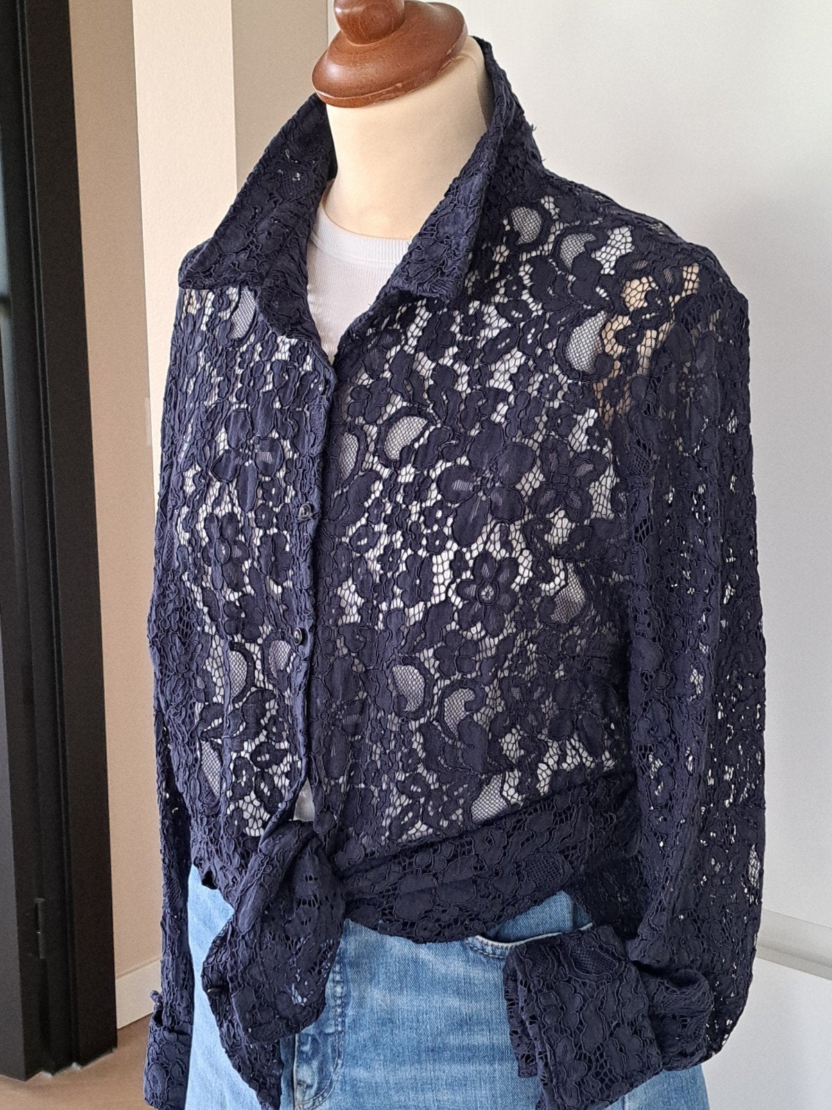 Aparte kanten blouse Claudia Sträter 42, Kleding | Dames, Ophalen of Verzenden, Zo goed als nieuw, Maat 42/44 (L)