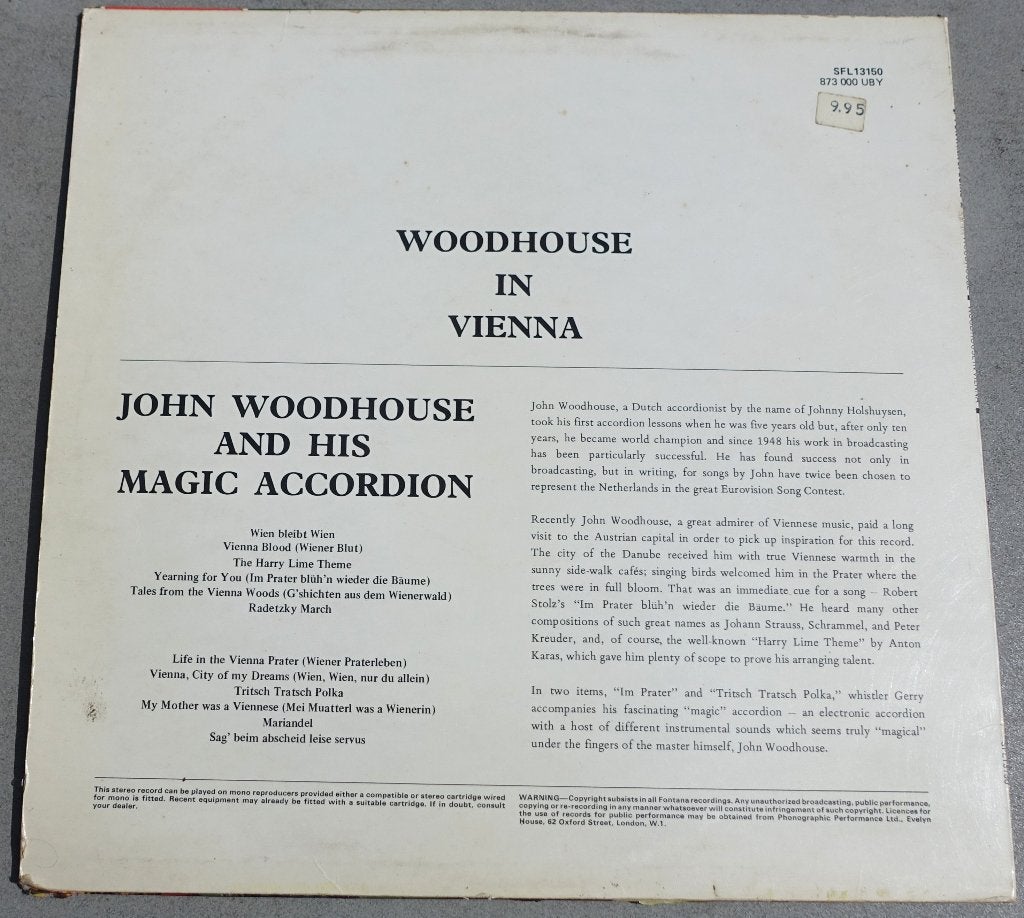 John Woodhouse & His Magic Accordion - Woodhouse in Vienna, LP, Gebruikt, 12 inch, Fotohoes